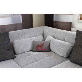 Tiroler Zirbenkissen 30 x 20 cm Deer Dark Red Handmade Cushion Made of High-Quality Pine