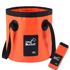 Wlikn Collapsible Bucket with Handle, Lightweight Folding Water 5 Gallon 20L, Multifunctional Portable Collapsible Bucket Wash Basin for Outdoor Travelling Camping Fishing Gardening Car Washing