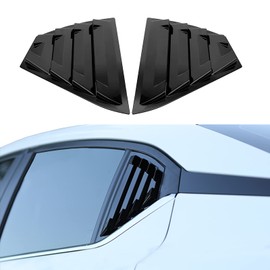 MICROCK Rear Side Window Louvers Racing Style Triangular Window Glass Blinds for Sentra 2020 2021 2022 2023 2024, Glossy Black, 2pcs