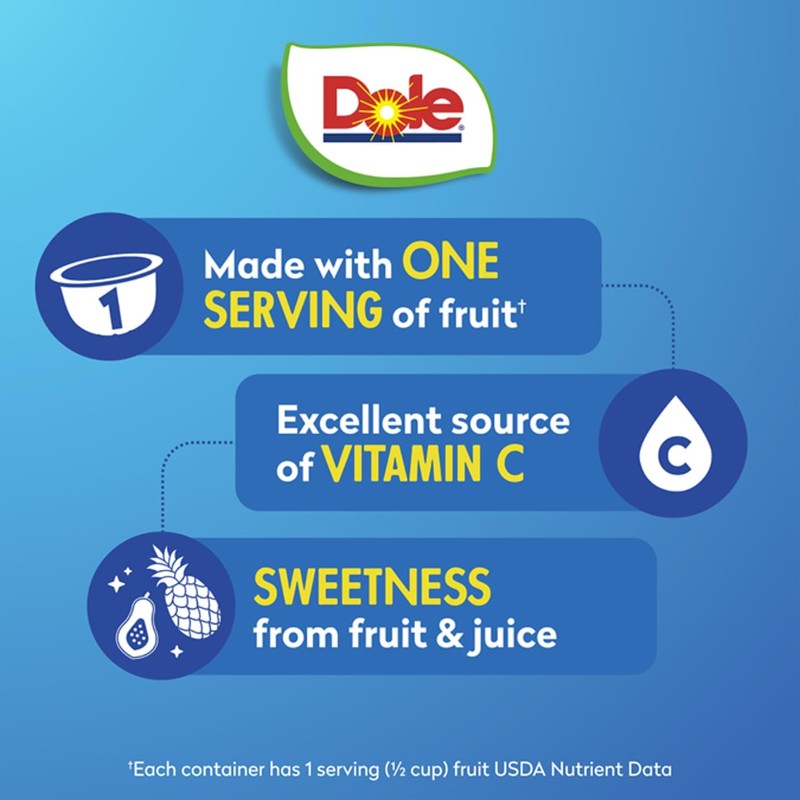 Dole Fruit Bowls Tropical Fruit in 100% Juice Snacks, 4oz