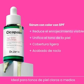 Dr.Jart+ Cicapair Tiger Grass Camo Drops - Suero tintado SPF 35 con centella asiática | Tinte para la piel | Maquillaje híbrido coreano para el cuidado de la piel, 1.01 onzas líquidas