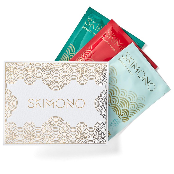 After Sun Indulgence Moisturising Mask Pack - After Sun Face, Nourishing Hand & Soothing Foot Masks - Aloe Vera, Cucumber, Shea Butter Infused Sheet Masks - Luxury Spa Gift Set by SKIMONO (3-Pack)