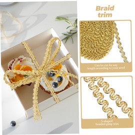 SEWACC 0.6cm 10m Curved Braided Gimp Trim Ribbon for Christmas Crafts Home Decor Wedding Party Embellishment (Gold)