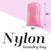 Nylon Laundry Bag - Locking Drawstring Closure and Machine Washable.