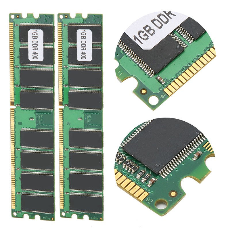 2Pcs Memory Module Desktop Computer Double‑Sided 16‑Grain DDR 1GB 400MHZ