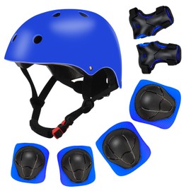 Kids Color Helmet & Protective Gear Set - Impact-Resistant, Adjustable, Comfortable Safety Gear for Bike, Skateboard, Scooter & More - Includes Helmet, Knee Pads, Elbow Pads & Wrist Guards
