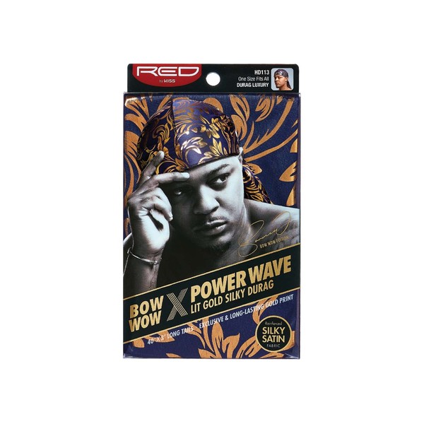 Red by Kiss Bow Wow X Lit Gold Silky Durag Power Wave Durag (Luxury)