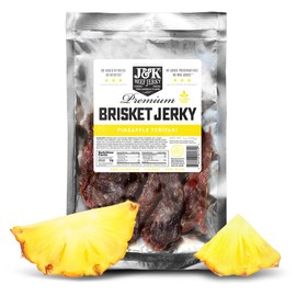 J&K Jerky Beef Brisket Jerky - Pineapple Teriyaki - Hand Crafted Small Batch American Made Slab Jerky's - Bold & Flavorful Snack! - 7oz Big Bag of Jerky's
