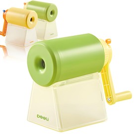 Deeli Pencil Sharpener Manual 6-12mm Large Diameter Compatible 5-Level Adjustment Patent Wide Application Large Size Transparent Body Core Does Not Break 5-Year Longevity Child Safety Design Children