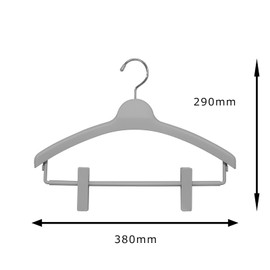 Shinkohanger 602577 Mono Closet Top Hanger Clip Bar with Skirt Clip Swivel Hook, Gray, 38 x 29 x 2.3 cm