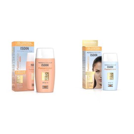 ISDIN Fotoprotector Fusion Water COLOR SPF 50, Protector Solar Facial de fase acuosa con color 50ml + Fotoprotector Fusion Water SPF 50, Protector Solar Facial de fase acuosa 50 ml