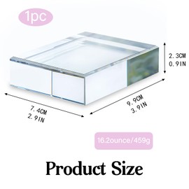 H&D HYALINE & DORA Clear Crystal Rectangle Paperweight Glass Decorative Paper Weights for Office Desk, Functional Crystal Paperweight for Photography Reading