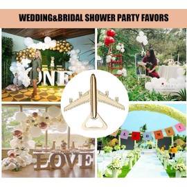 24PCS Airplane Bottle Opener for Wedding Favors Air Plane Travel Beer Bottle Openers for Guests,Party Souvenirs or Decorations (Gold1)