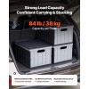65L Plastic Collapsible Storage Bins with Lids 3 Pack Stackable