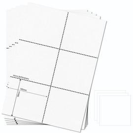 OfficeGear Event Badge Insert Cards 6-up [55 Sheets 330 Pack] 99x105mm Printable Micro-Perforated A4 White 150GSM Cardstock, for Events, Parking Vouchers, ID Badges - incl Design Template