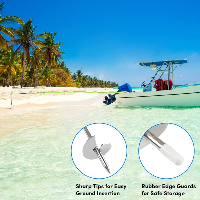 36" Sand Anchor,316 Stainless Steel Shallow Water Sand Anchor with