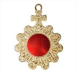 NKlaus 2907 Wall Reliquary 11.5 cm Monstrance Storage for Your Keepsake Solid Brass Gold House Altar Relic Holder Handmade