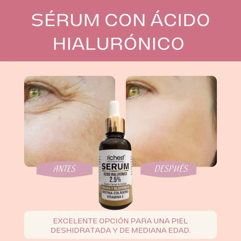 Serum Ácido Hialurónico 2.5% Biotina-colágeno-vitamina E Todo Tipo De Piel