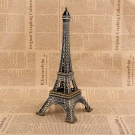 Eiffel Tower Bronze Tone Eiffel Tower Decor Figure Statue Vintage Alloy Model 25 cm