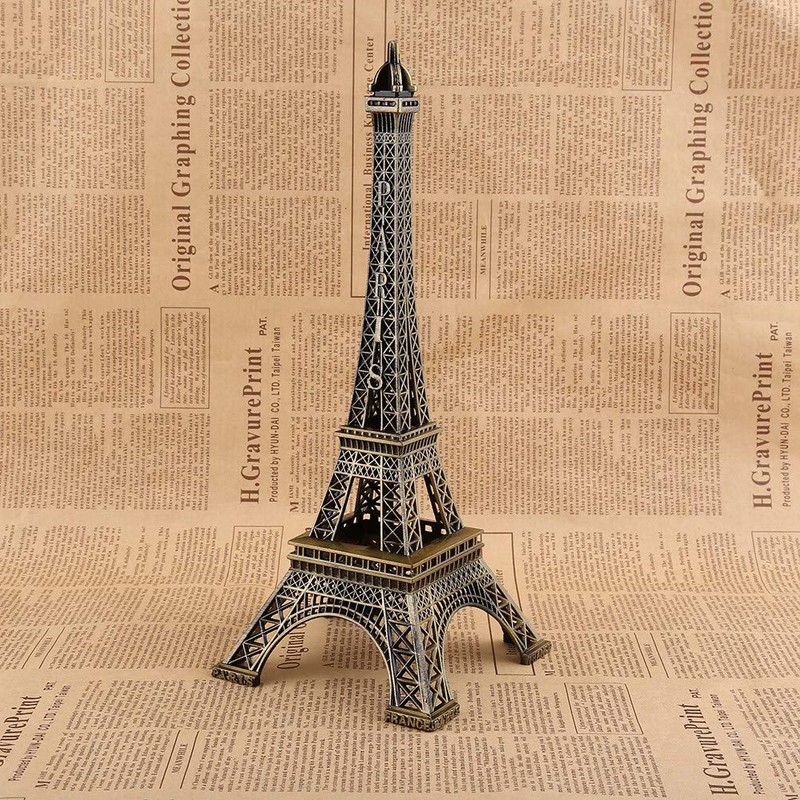 Eiffel Tower Bronze Tone Eiffel Tower Decor Figure Statue Vintage