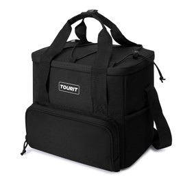 TOURIT Cooler Bag 24/35/46-Can Insulated Soft Cooler Portable Cooler Bag 14.6/24/32L Large Lunch Cooler for Picnic, Beach, Work, Trip (Black, 46can/32L)