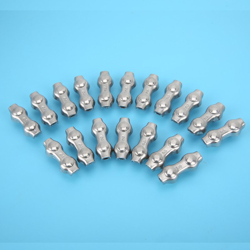 18pcs M2 Duplex Wire Rope Clip Cable Clamps Stainless Steel
