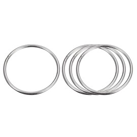 sourcing map Stainless Steel 304 O Rings, Pack of 4 90 mm (3.54 Inches) Outer Diameter 5 mm Thickness, Multi-Purpose Metal Welded O Rings Round Rings