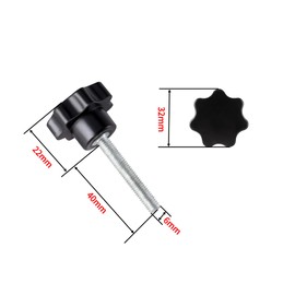AOMIKITSTU Clamping Knob Wing Screw Pack of 15, M6 x 40 mm x 32 mm Star Handle Thread Clamping Knob, Clamping Screw Adjust Knurled Screw for Food Equipment, Industrial Equipment