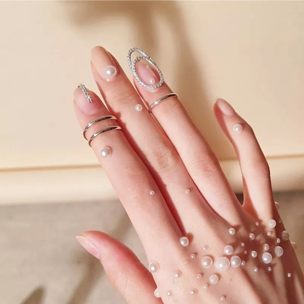 IkkyuGem Crystal Glitter Nail Shiny Crystal Fingertip Adjustable