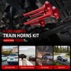 150db 12V Train Horn Kit，Red 4 Speakers， Air Horn With