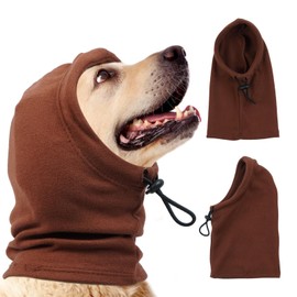 Katzinst Dog Tube Scarf for Neck and Ear Warmers for Dogs, Earmuffs, Anxiety Relief and Soothing Dog Ears, Warm Winter Pet Tube Scarf, Reduces Noise, Coffee, L