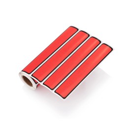 Carstens Adhesive Sticker Labels, 5 3/8” x 1”, Binder Labels for 1” Ring Binder Spines, Red, Roll of 200