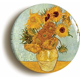 SUNFLOWERS BY VINCENT VAN GOGH BUTTON BADGE (1inch / 25mm diameter)
