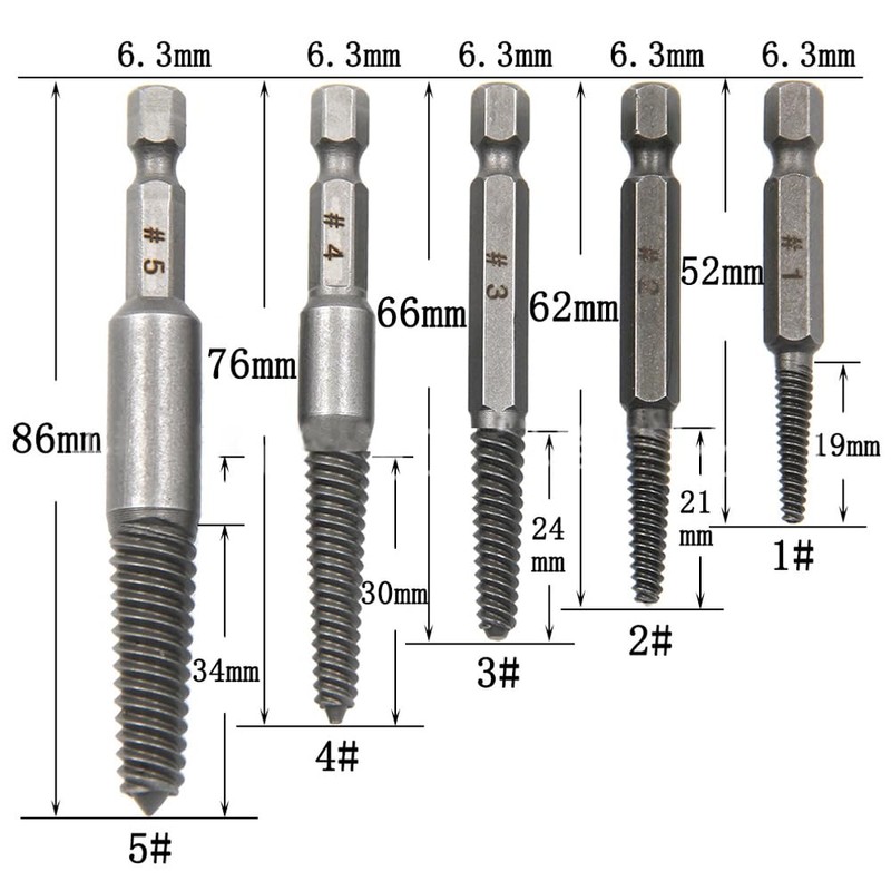 Eyech 10Pcs Broken Screw Extractor Set, Stripped Screw Extractor Drill