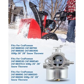 Snowblower Carburetor Fit for Craftsman 247.888550 247.88790 247.888160 247.881900 10Hp 247.888530 247.888540 247.88370.0 10Hp 247.88890 247.888500 247.88690 10Hp 26" 28"