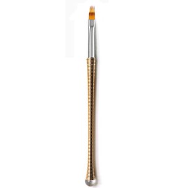 KATEOII Metal 2Layer Smudger Ombre Nail Brush, Manicure Tool Nail Art Brushes Handle, Nail Drawing Brush Nail Painting Brush (GOLDEN THIN, METAL)