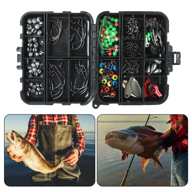 Mingzhe 188pcs Fishing Accessories Kit with Tackle Box Pliers Jig