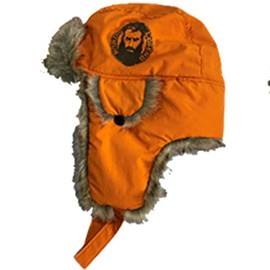 Nordic Legend Aurora Series Ice Fishing Hat for Ice Fishing and Snowmobiling, One Size Fits Most, Orange and Grey, Large