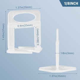 VUAOHIY Tile Leveling System, 2000-Piece Tile Spacers Tile Leveling Tools, 1/8 Inch Tile Leveling Clips for Tiles and Stone Installation