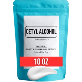 Magnum Solace Cetyl Alcohol for Body Butter, DIY Lotions, Creams, Conditioners - Thickener and Emollient - White Granules (10 oz)