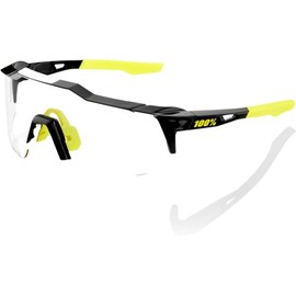 100% Speedcraft SL Sport Performance Sunglasses - Sport and Cycling Eyewear (Gloss Black - Photochromic Lens)