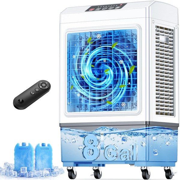 FANCOLE Windowless Air Conditioner, 2100CFM Evaporative Air Cooler with 2