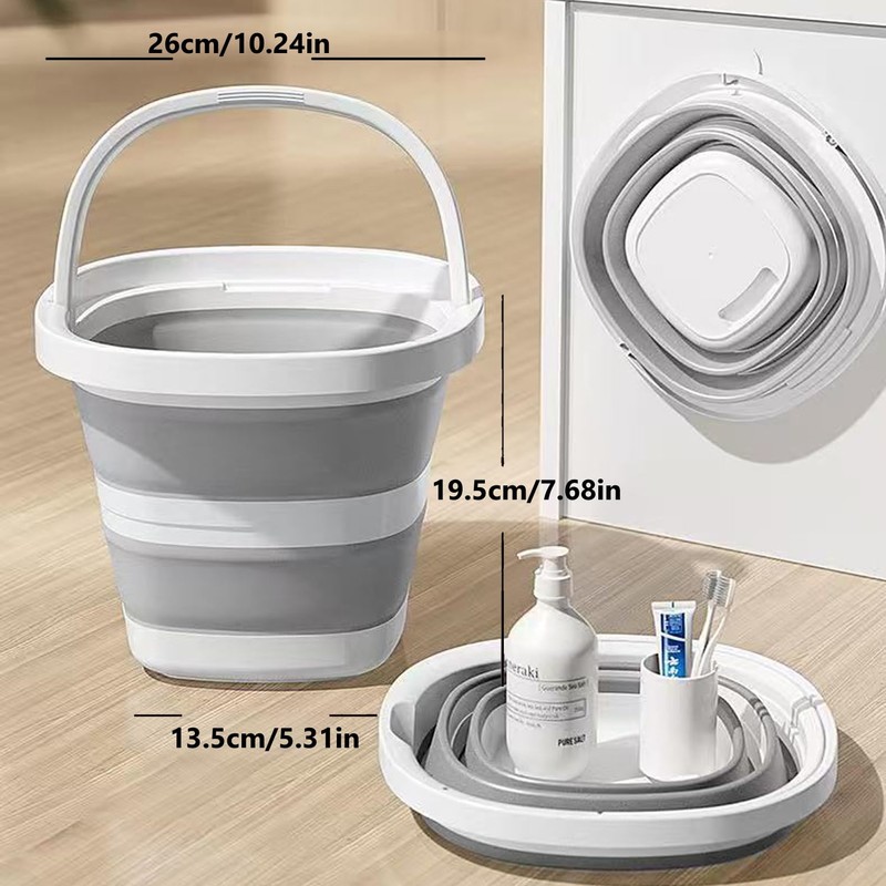 UQMIQURA Secchio pieghevole da 5 l, secchio pieghevole in plastica,