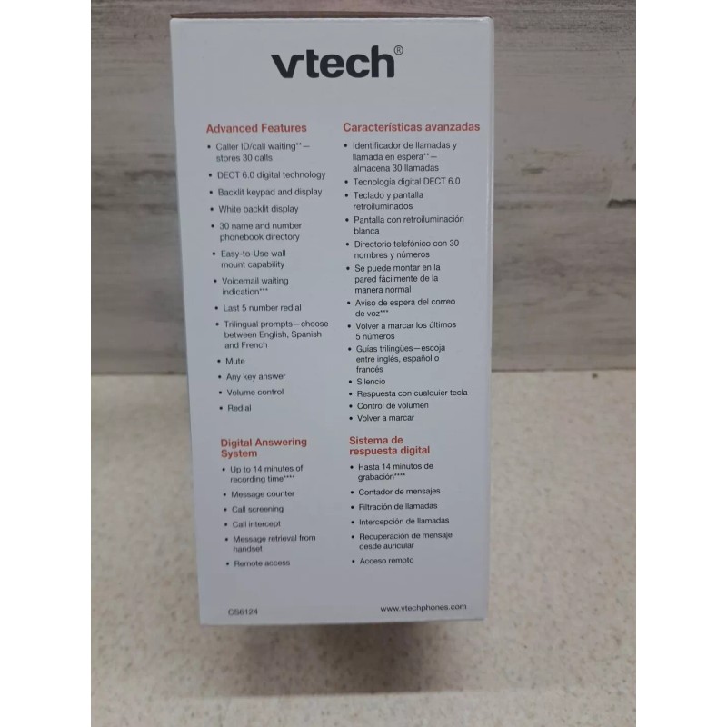 VTECH *CS6124* 1 HANDSET CORDLESS DIGITAL ANSWERING SYSTEM WHITE