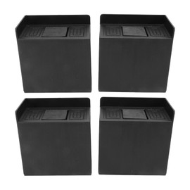 Asixxsix Bed Risers, 4 PCS 4 Inch L Shaped Anti Vibration Pads, Heavy Duty Furniture Risers, Rectangular Non Slip Foot Pads for Furniture, Chair, Sofa, Table, Bed, Loading 2200 lbs, Black