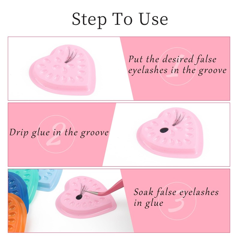 120PCS Disposable False Lash Glue Holder Tray Plastic Glue Pallet