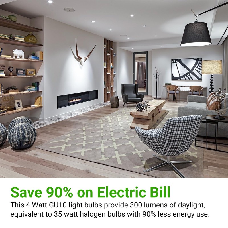 TJOY GU10 LED Light Bulbs Non-Dimmable, 4W, 5000K Daylight White,