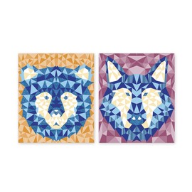 Janod - Children’s ‘Forest Animals’ Mosaic Set - Mysterix - Children’s Arts & Crafts Kit - 2 Pictures to Complete - Foam Stickers - Fine Motor Skills and Concentration - 7 Years + - J07974