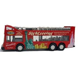toywonders New York City NYC Double Decker NYC Sightseeing Double Decker Tour Bus Open Top Red 2168D 6 inch Diecast
