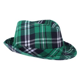 Mikovivi St Patricks Day Hat, St Patrick Accessories Plaid Green Irish Cap Party Cosplay Costumes Accessory Plaid Bowler Hat St. Patricks Day Birthday Gifts for Kids, Women, Men